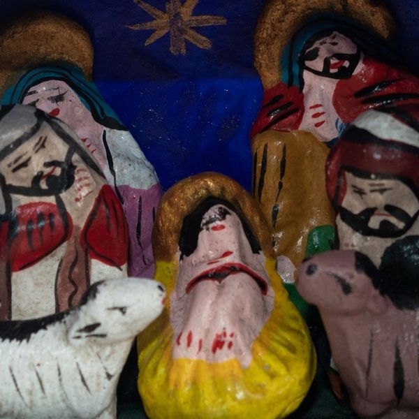 Alternate image for Hand-Painted Retablo Nativity Ornaments Set of 4 Celebrating the Season