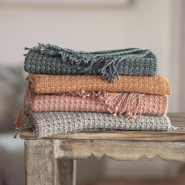 Alternate image for Warm Alpaca Blend Throw Crafted in Peru Cozy Combination in Flame