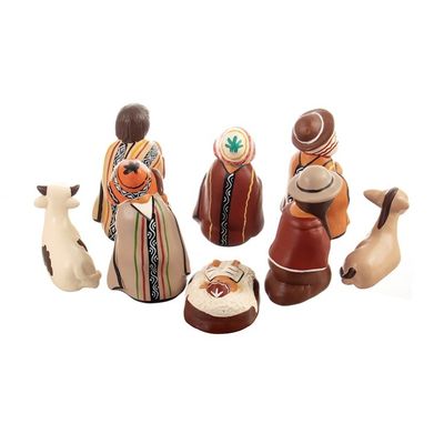 Alternate image for Hand-Painted Traditional Ceramic Andean Nativity Scene Andean Miracle