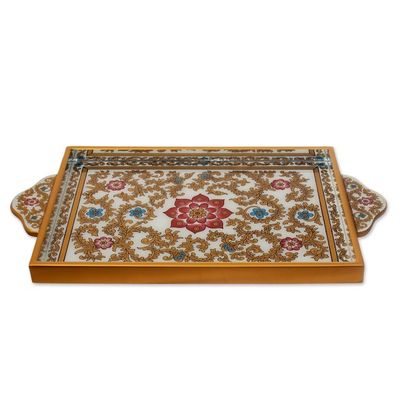 Alternate image for Hand Painted Serving Tray Colonial Lotus
