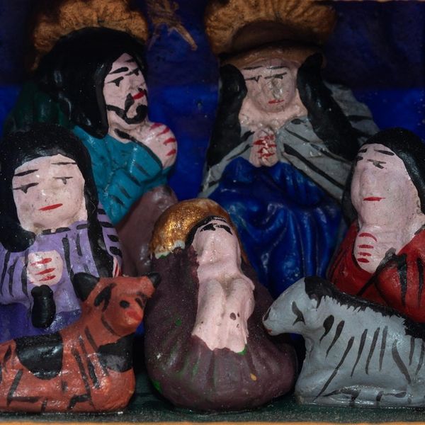 Alternate image for Hand-Painted Retablo Nativity Ornaments Set of 4 Celebrating the Season