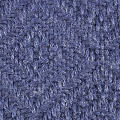Alternate image for Alpaca and AcrylicThrow Blanket with Fringe in Denim Blue Puno Traditions in Blue