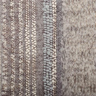 Alternate image for Knit Baby Alpaca Blend Striped Shawl in Grey Hues from Peru Stylish Stripes