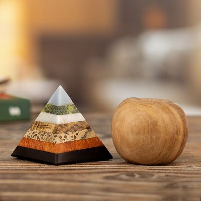 Alternate image for Multi-Gemstone Pyramid Figurine from Peru Positive Vibes