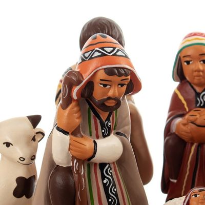 Alternate image for Hand-Painted Traditional Ceramic Andean Nativity Scene Andean Miracle