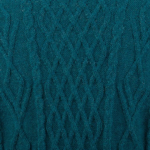 Alternate image for Baby Alpaca Teal Cable Knit Tunic Sweater Dress Winter Teal