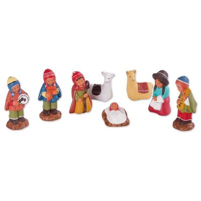 Alternate image for Hand-Painted Music-Themed Ceramic Nativity Scene 9 Pieces The Music of Life