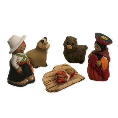 Alternate image for Traditional Andean Nativity Scene from Peru Andean Christmas Scene