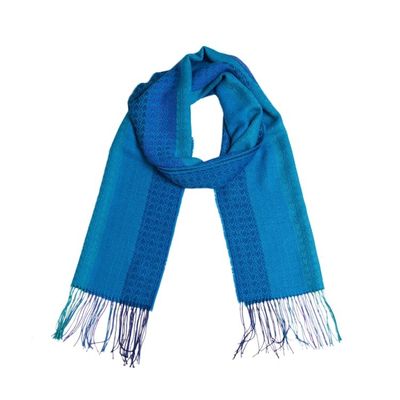 Alternate image for Hand Woven Striped Alpaca Blend Wrap Scarf from Peru Tranquil Paradise