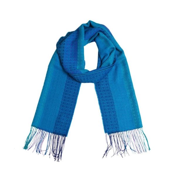 Alternate image for Hand Woven Striped Alpaca Blend Wrap Scarf from Peru Tranquil Paradise