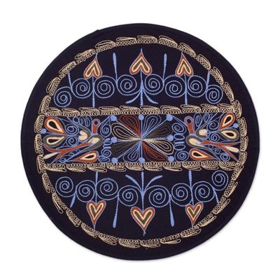 Alternate image for Heart Motif Placemats in Sky Blue Set of 4 from Peru Heart Shower in Sky Blue