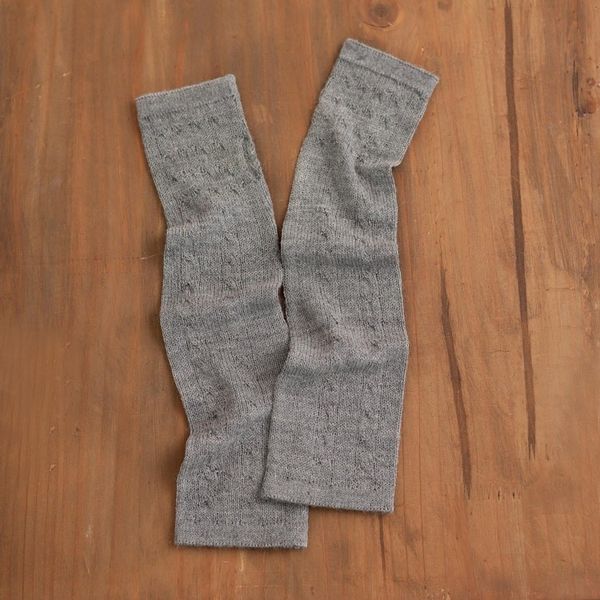 Alternate image for Grey 100 Baby Alpaca Cable Knit Fingerless Mitts from Peru Luscious Twist in Grey