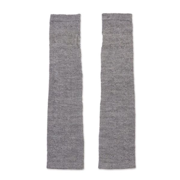Alternate image for Grey 100 Baby Alpaca Cable Knit Fingerless Mitts from Peru Luscious Twist in Grey