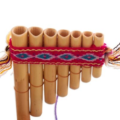 Alternate image for Hand Crafted Bamboo Wind Instrument Zampona Panpipes Pair Inca Serenade