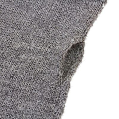 Alternate image for Grey 100 Baby Alpaca Cable Knit Fingerless Mitts from Peru Luscious Twist in Grey