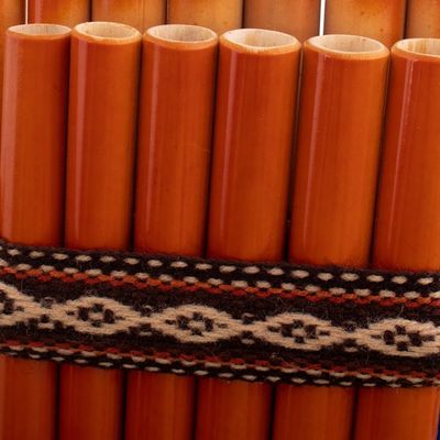 Alternate image for Hand Crafted Bamboo Wind Instrument Zampona Panpipes Pair Inca Serenade