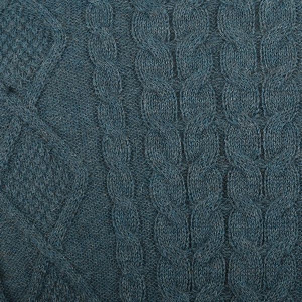 Alternate image for Mens 100 Alpaca Teal Pullover Sweater From Peru Teal Geometry