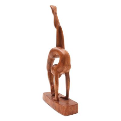 Alternate image for Hand Carved Suar Wood Yoga Sculpture Pincha Mayurasana