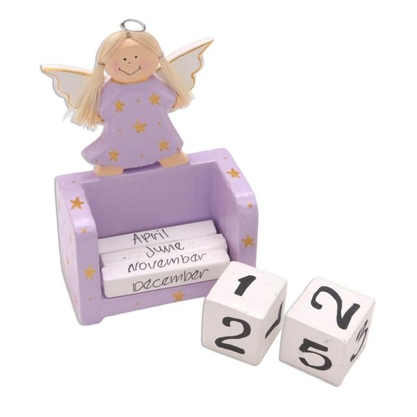 Alternate image for Lilac Angel Themed Perpetual Calendar Angel Time in Lilac