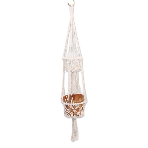 Alternate image for Handwoven Double Cotton Flower Pot Hanger from Bali Ubud Plants