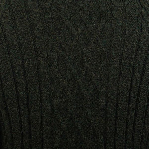 Alternate image for Mens Zip-Neck Alpaca Sweater Woodland Walk in Moss