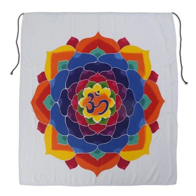 Alternate image for Batik Rayon Wall Hanging with Floral Om from Bali Meditation Bloom