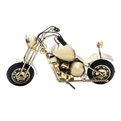 Alternate image for Artisan Crafted Gold Finish Motorbike Sculpture Motorbike Patrol in Gold