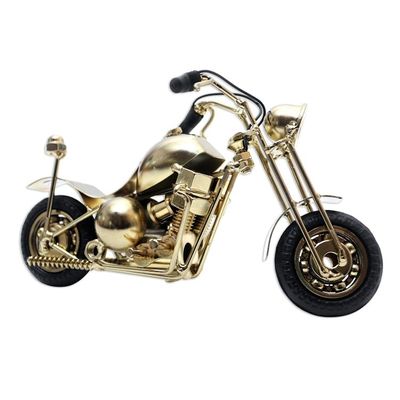 Alternate image for Artisan Crafted Gold Finish Motorbike Sculpture Motorbike Patrol in Gold
