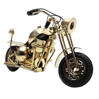 Alternate image for Artisan Crafted Gold Finish Motorbike Sculpture Motorbike Patrol in Gold