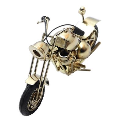 Alternate image for Artisan Crafted Gold Finish Motorbike Sculpture Motorbike Patrol in Gold