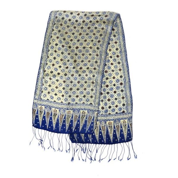 Alternate image for Batik Silk Scarf from Indonesia Blue Jasmine