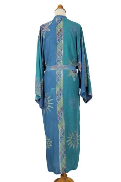 Alternate image for Womens Unique Batik Robe Green Baliku