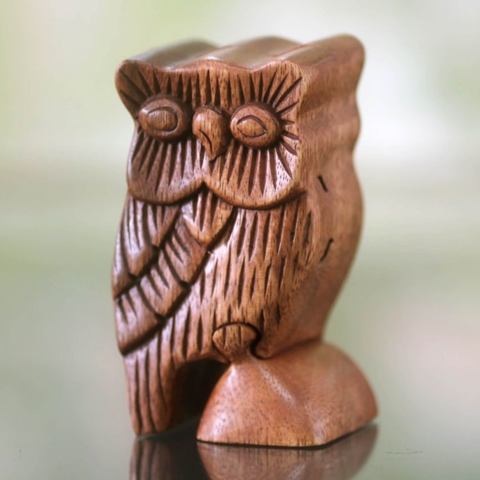 Owl Theme Wood Puzzle Box 'The Owl's Secret'