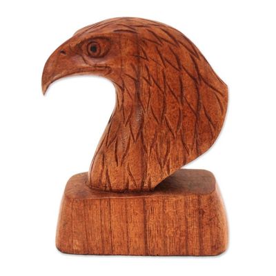 Alternate image for Suar Wood Eagle Head Sculpture from Bali Eagles Head