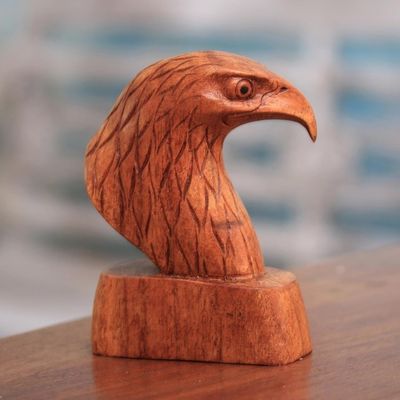 Alternate image for Suar Wood Eagle Head Sculpture from Bali Eagles Head