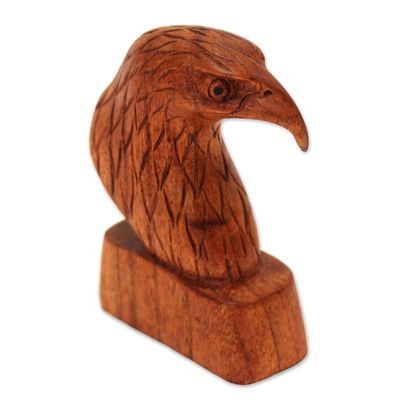 Alternate image for Suar Wood Eagle Head Sculpture from Bali Eagles Head