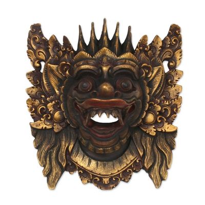 Alternate image for Acacia Wood Wall Mask from Indonesia Narasinga