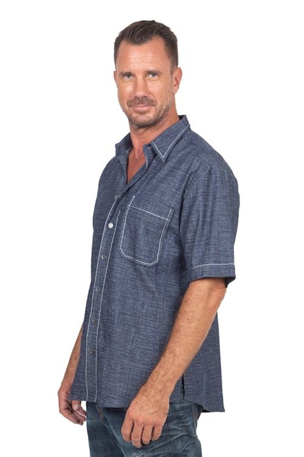 Alternate image for Mens Cotton Denim Casual Shirt Everyday Comfort
