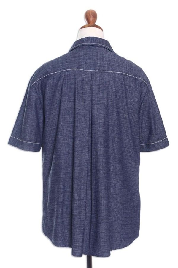 Alternate image for Mens Cotton Denim Casual Shirt Everyday Comfort