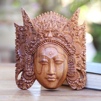 Alternate image for Handmade Indonesian Suar Wood Mask from Bali Cili