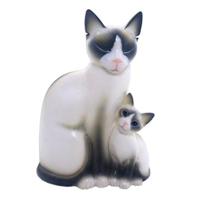 Alternate image for Wood sculpture Mom Cat
