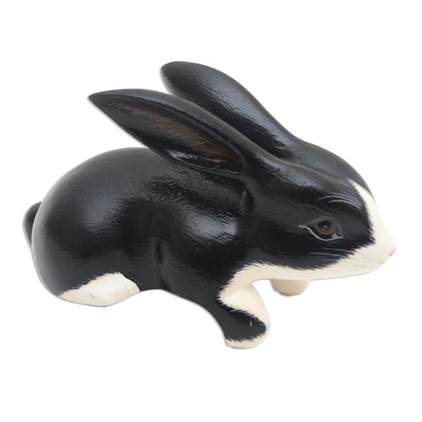 Alternate image for Black and White Curious Bunny Statuette Curious in Black and White