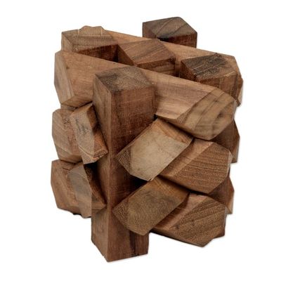 Alternate image for Artisan Crafted Recycled Teak Wood Puzzle from Bali Bizarre