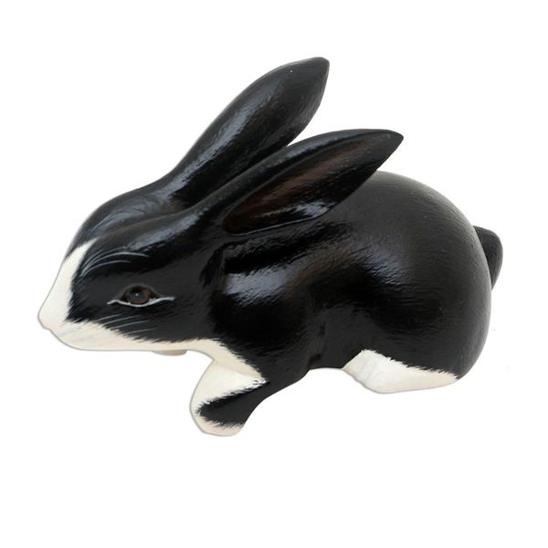 Alternate image for Black and White Curious Bunny Statuette Curious in Black and White