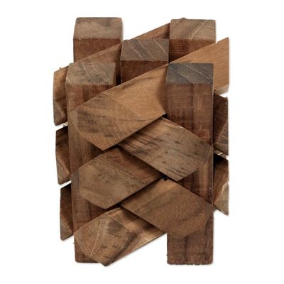 Alternate image for Artisan Crafted Recycled Teak Wood Puzzle from Bali Bizarre
