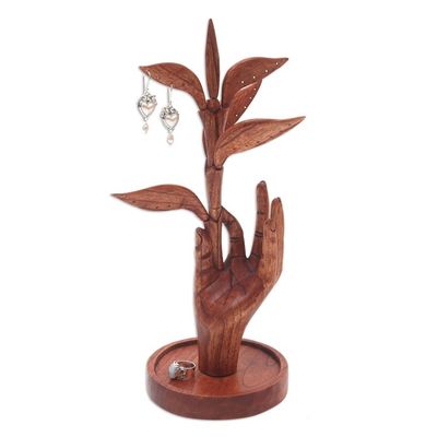 Alternate image for Hand Carved Jempinis Wood Jewelry Holder Plucked From Above