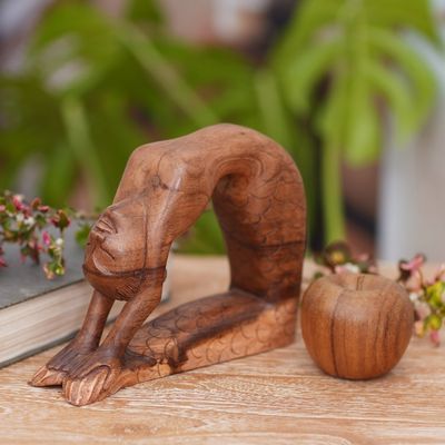 Alternate image for Hand Carved Signed Balinese Mermaid Sculpture Ustrasana Mermaid
