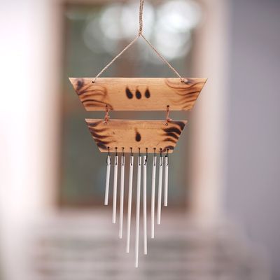 Alternate image for Balinese Handmade Bamboo and Aluminum Wind Chimes in Brown Melody of The Light
