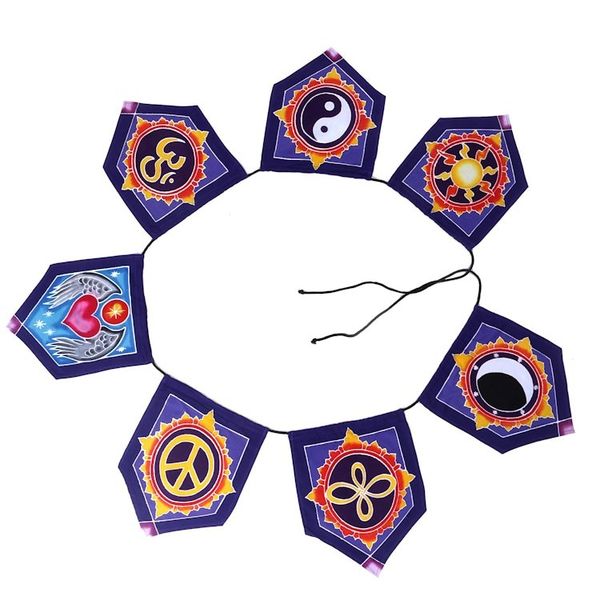 Alternate image for Batik Rayon Wall Hanging with Spiritual Symbols from Bali Symbols of Life
