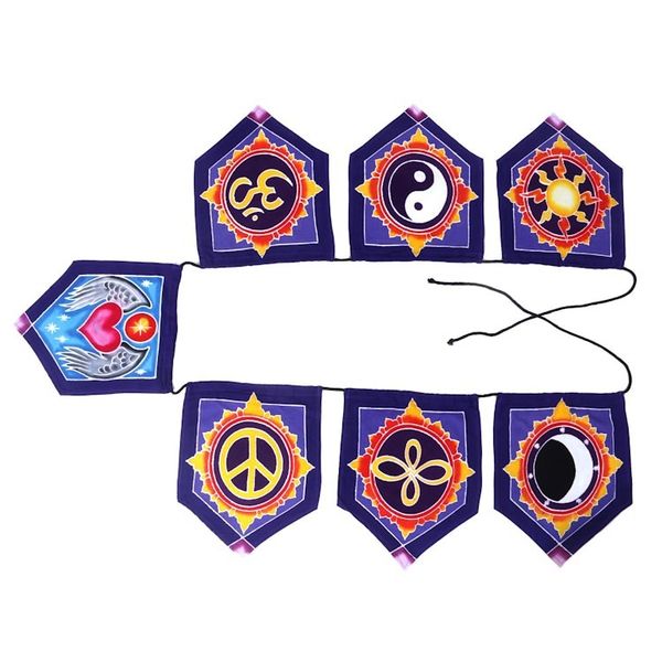 Alternate image for Batik Rayon Wall Hanging with Spiritual Symbols from Bali Symbols of Life